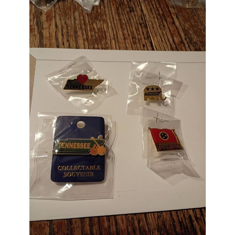 Tennessee State Pin Lot Enamel Hat Lapel Pins Souvenir Set 4pc NEW